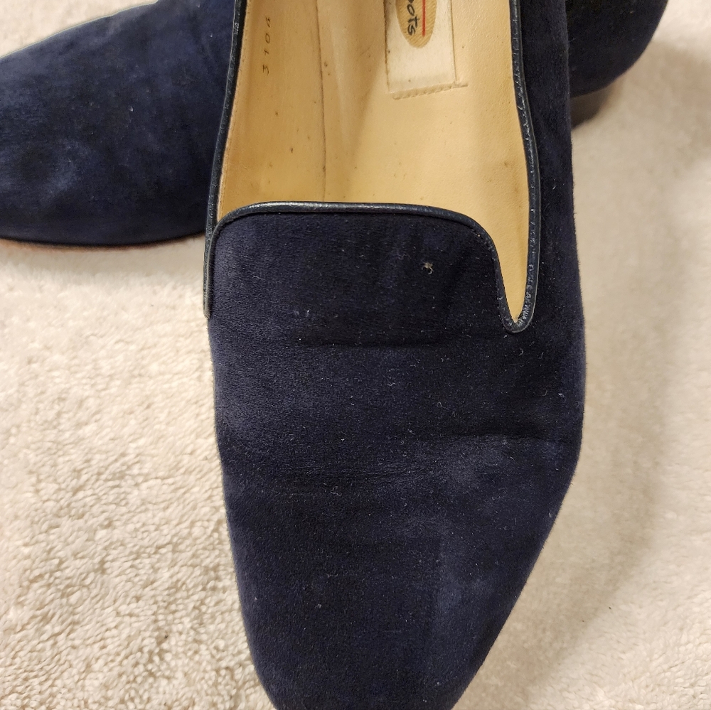 TALBOTS Blue Suede Loafers, Size 9. - Picture 2 of 11